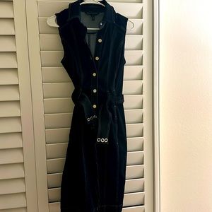 Dark wash denim sleeveless dress
